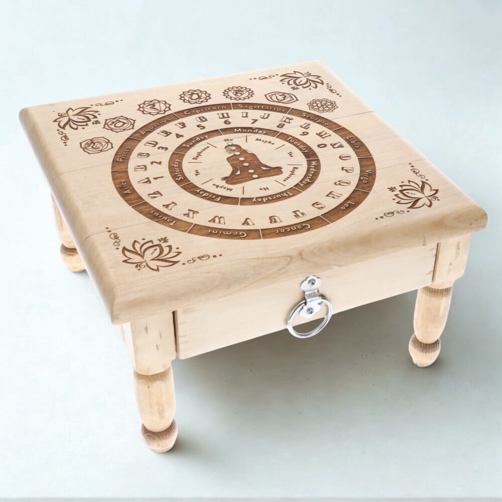 ALTAR TABLE Pendulum Board 7 Chakra with Drawer