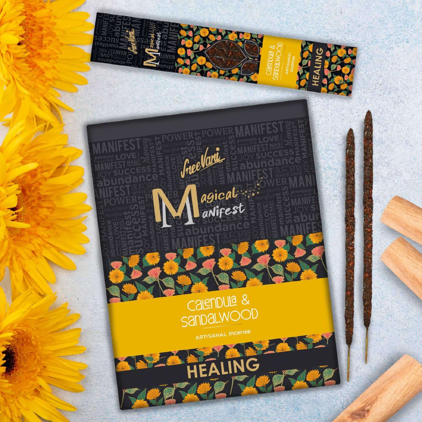 Sree Vani Magical Manifest Incense HEALING Calendula & Sandalwood