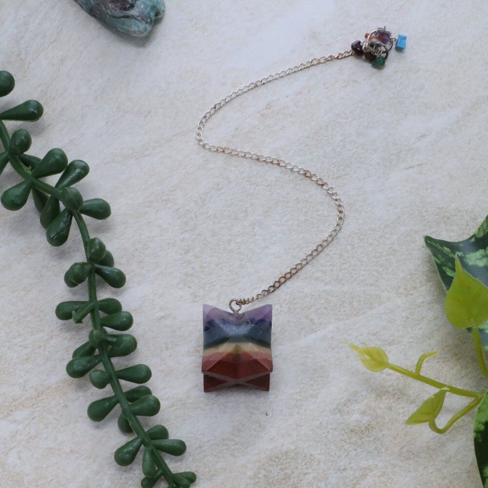 7 Chakra Chip Merkaba Pendulum