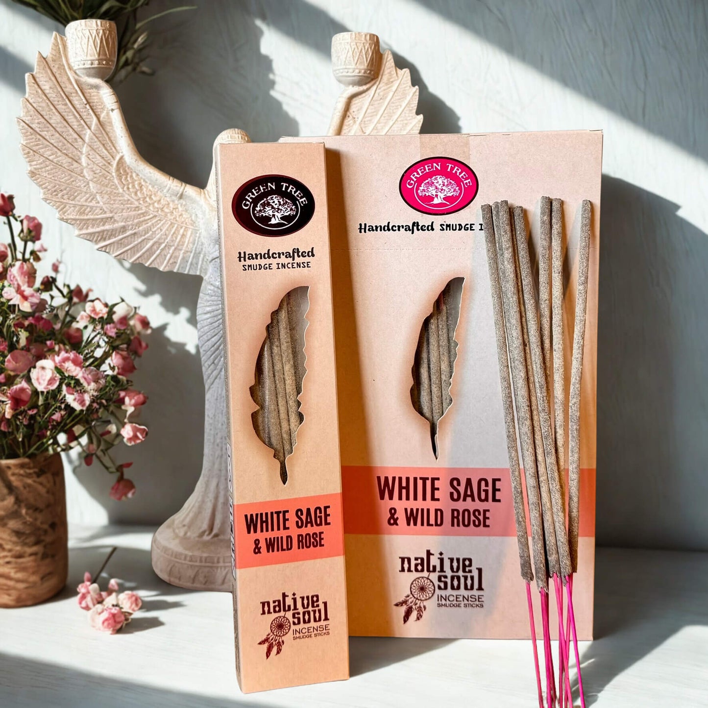 Native Soul Incense Smudge Sticks WHITE SAGE & WILD ROSES
