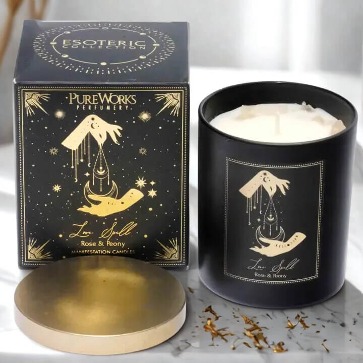 Esoteric Manifestation Candle LOVE SPELL Rose & Peony