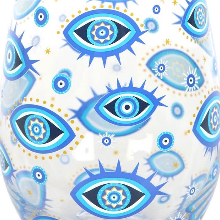 All Seeing Eye Print Stemless Glass Cup