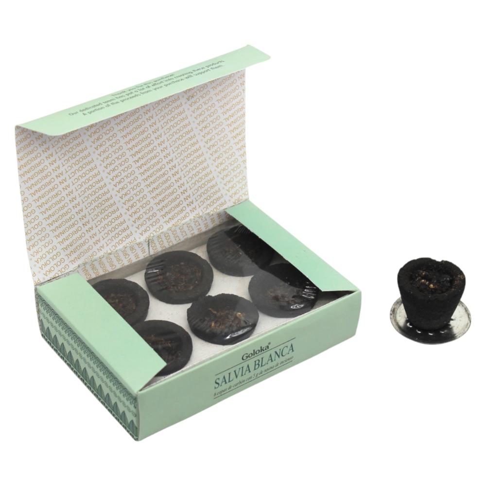 Goloka Resin Smudge Cups WHITE SAGE