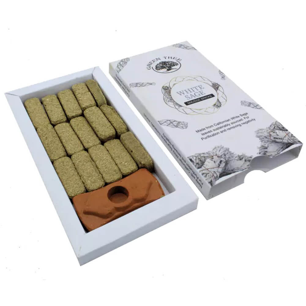 Green Tree WHITE SAGE Smudge Bricks Incense