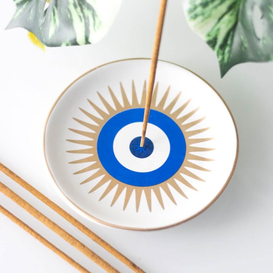 All Seeing Eye Ceramic Incense Holder Plate