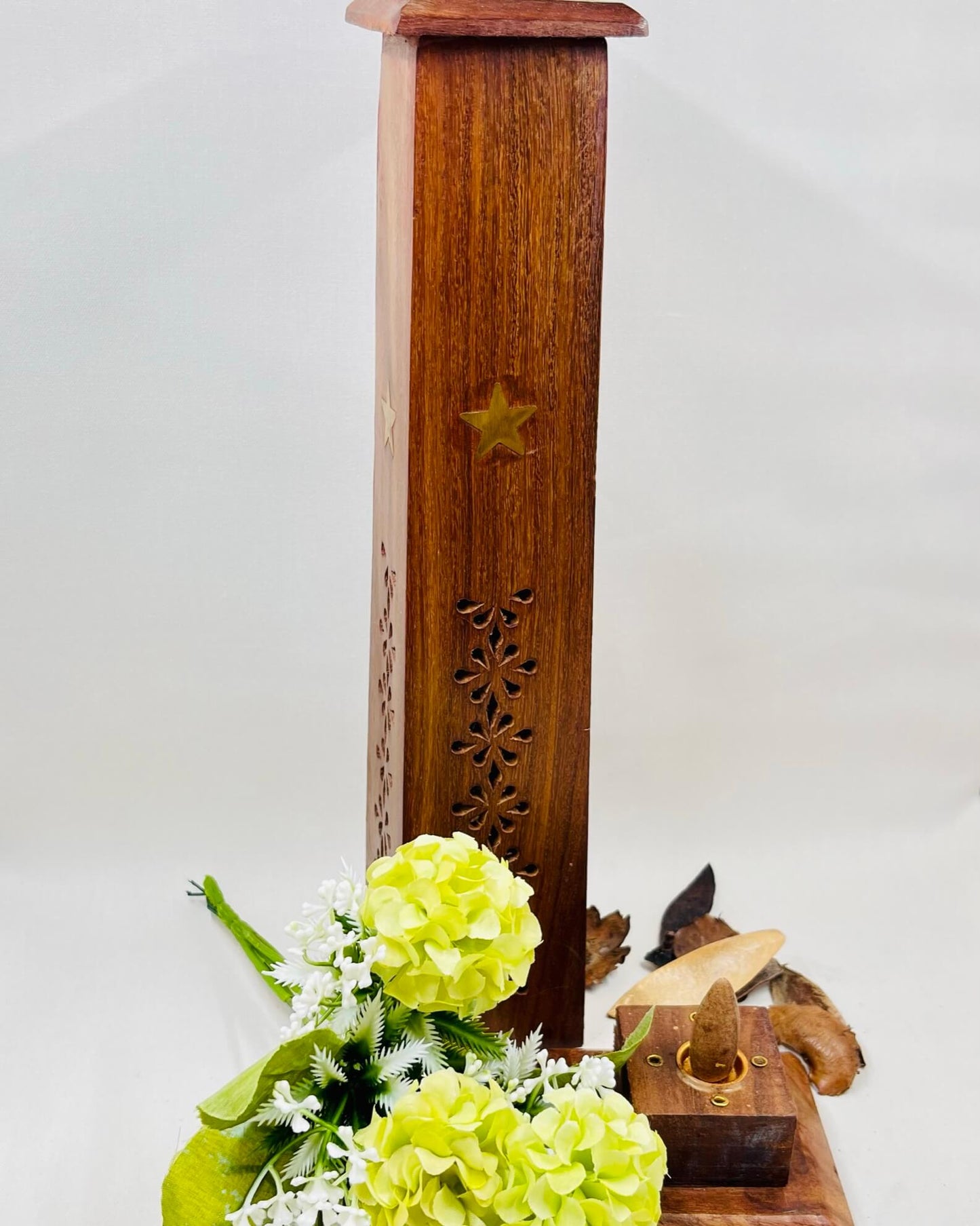 Carved Wooden Incense Holder