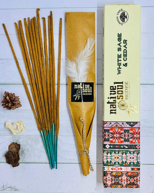 Native Soul Incense Smudge Sticks WHITE SAGE & CEDAR