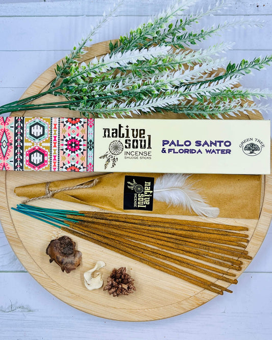 Native Soul Incense Smudge Sticks PALO SANTO & FLORIDA WATER