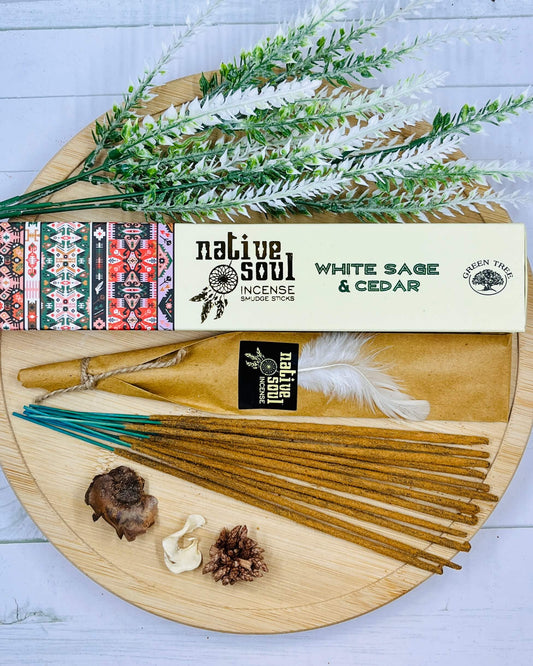 Native Soul Incense Smudge Sticks WHITE SAGE & CEDAR