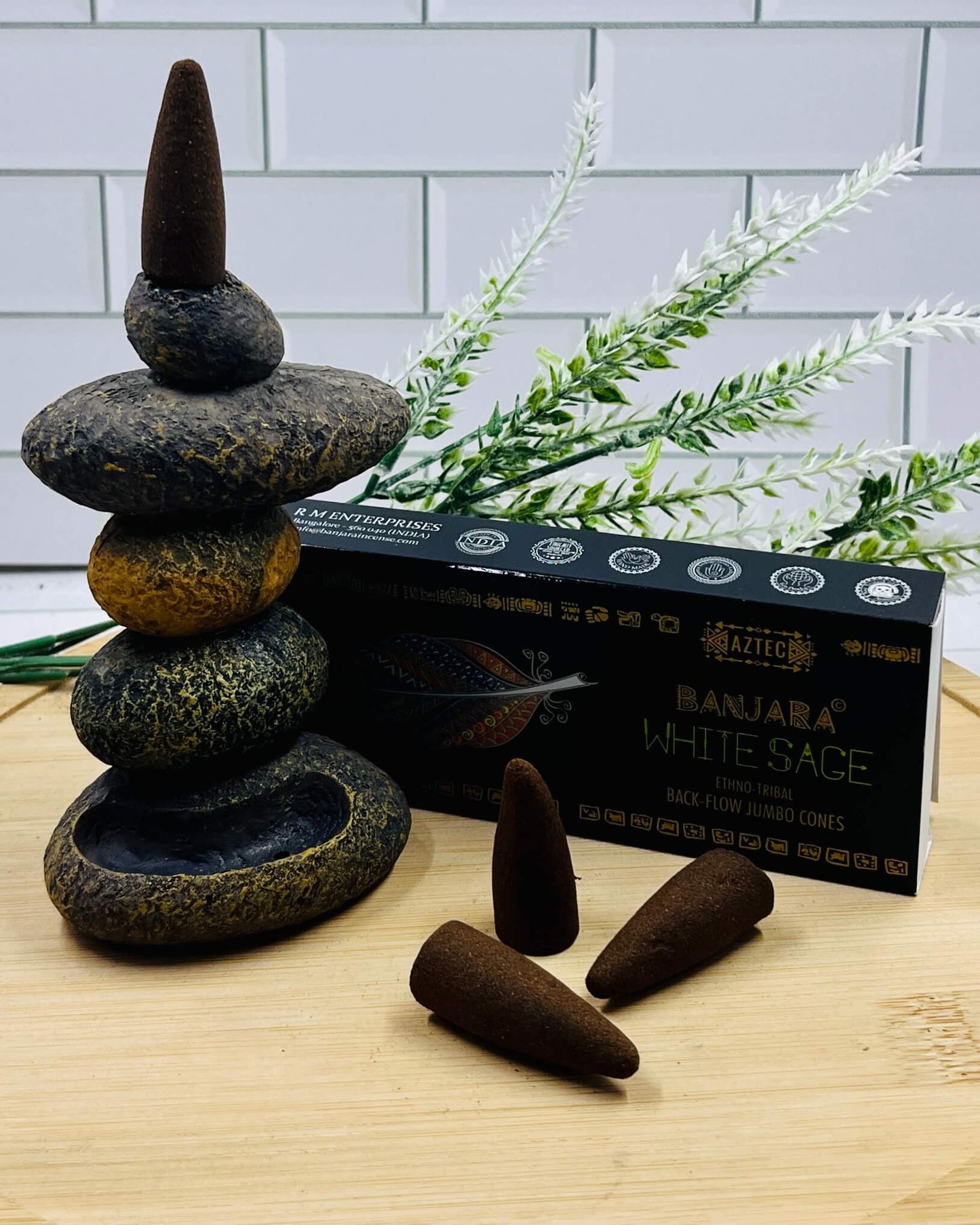 Banjara Backflow Cones WHITE SAGE