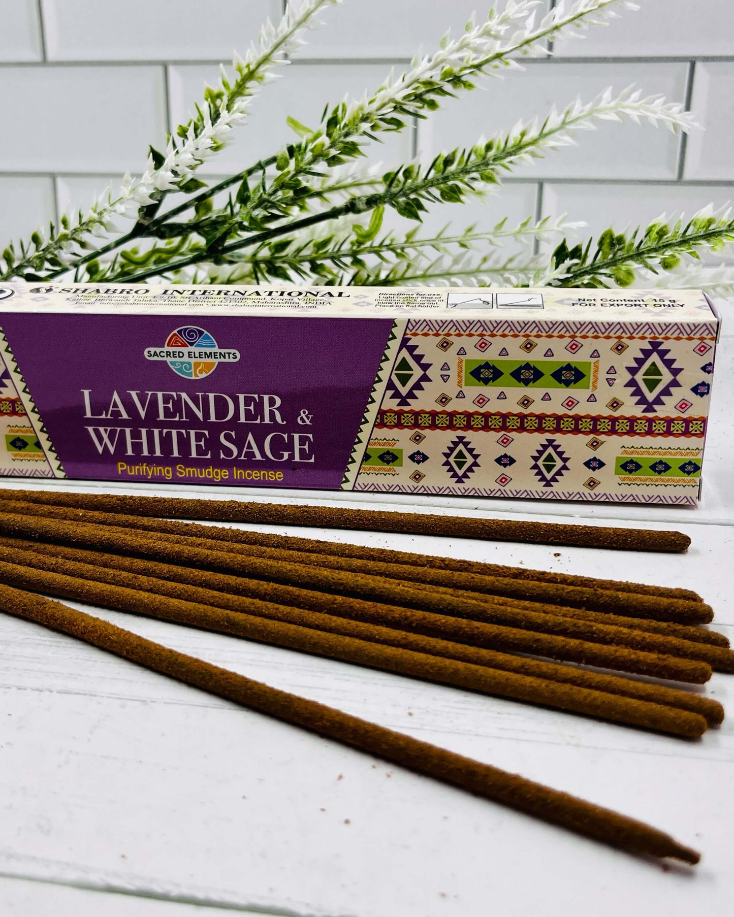 Sacred Elements Incense LAVENDER WHITE SAGE 15g
