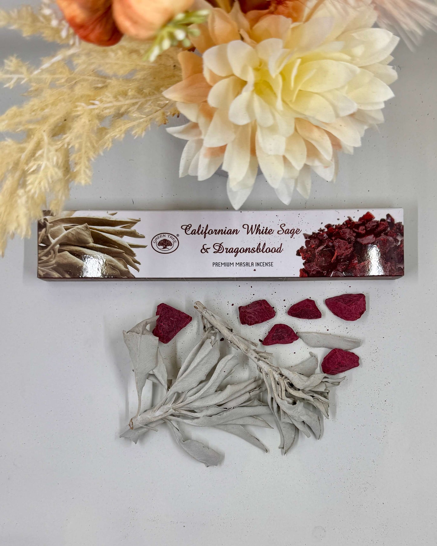 Green Tree CALIFORNIAN WHITE SAGE & DRAGONS BLOOOD Incense 15g