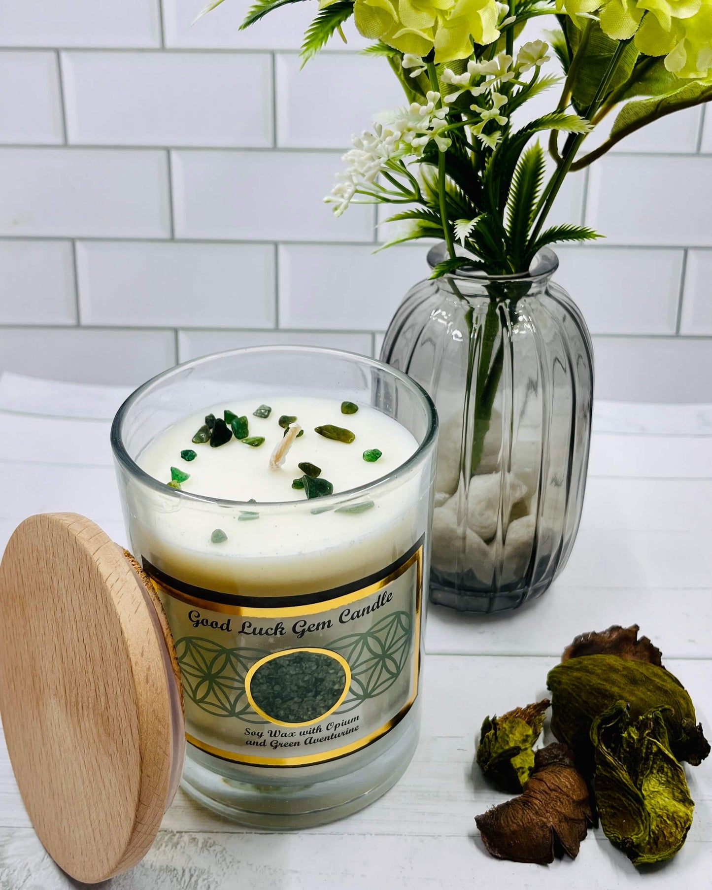 Harmonia OPIUM Soy Wax Candle - Green Aventurine Good Luck