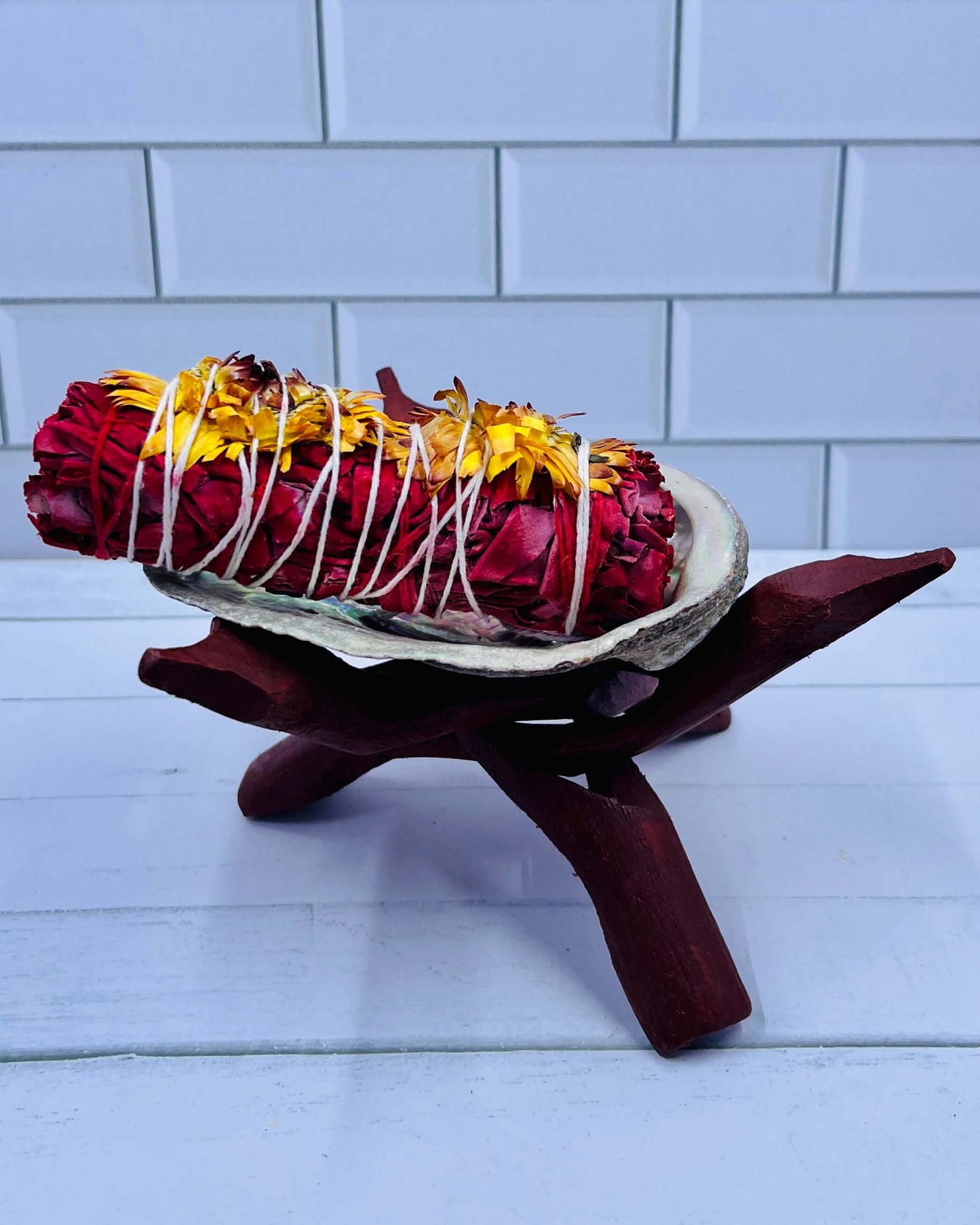 Abalone Shell Tripod Stand smudge stick Holder