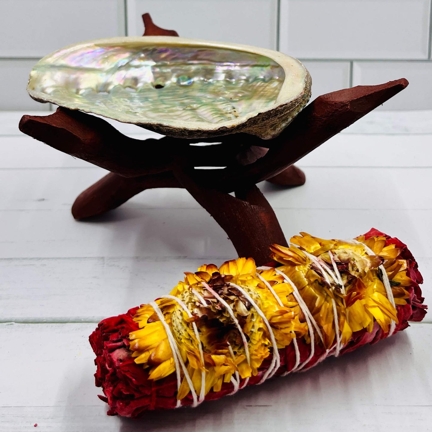 Abalone Shell Tripod Stand smudge stick Holder