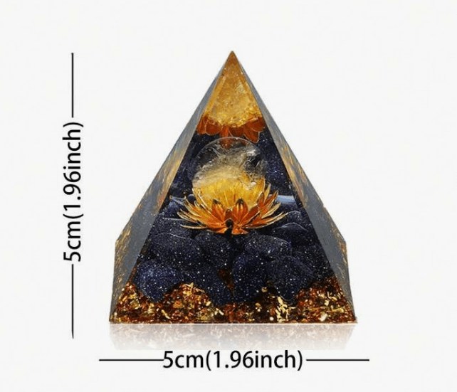 Orgonite Pyramid Blue Sandstone Lotus