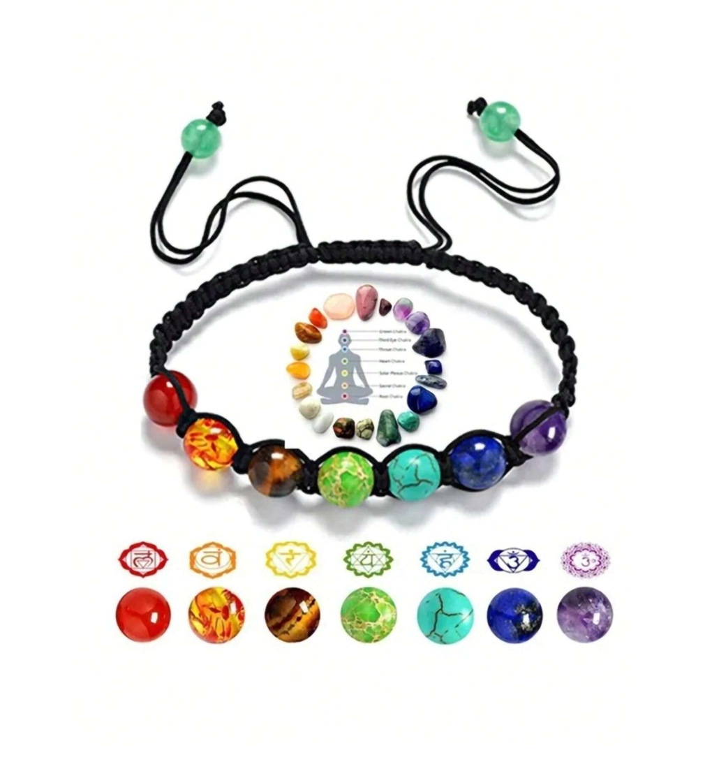 Gemstone Chakra Lava Stone Bracelet