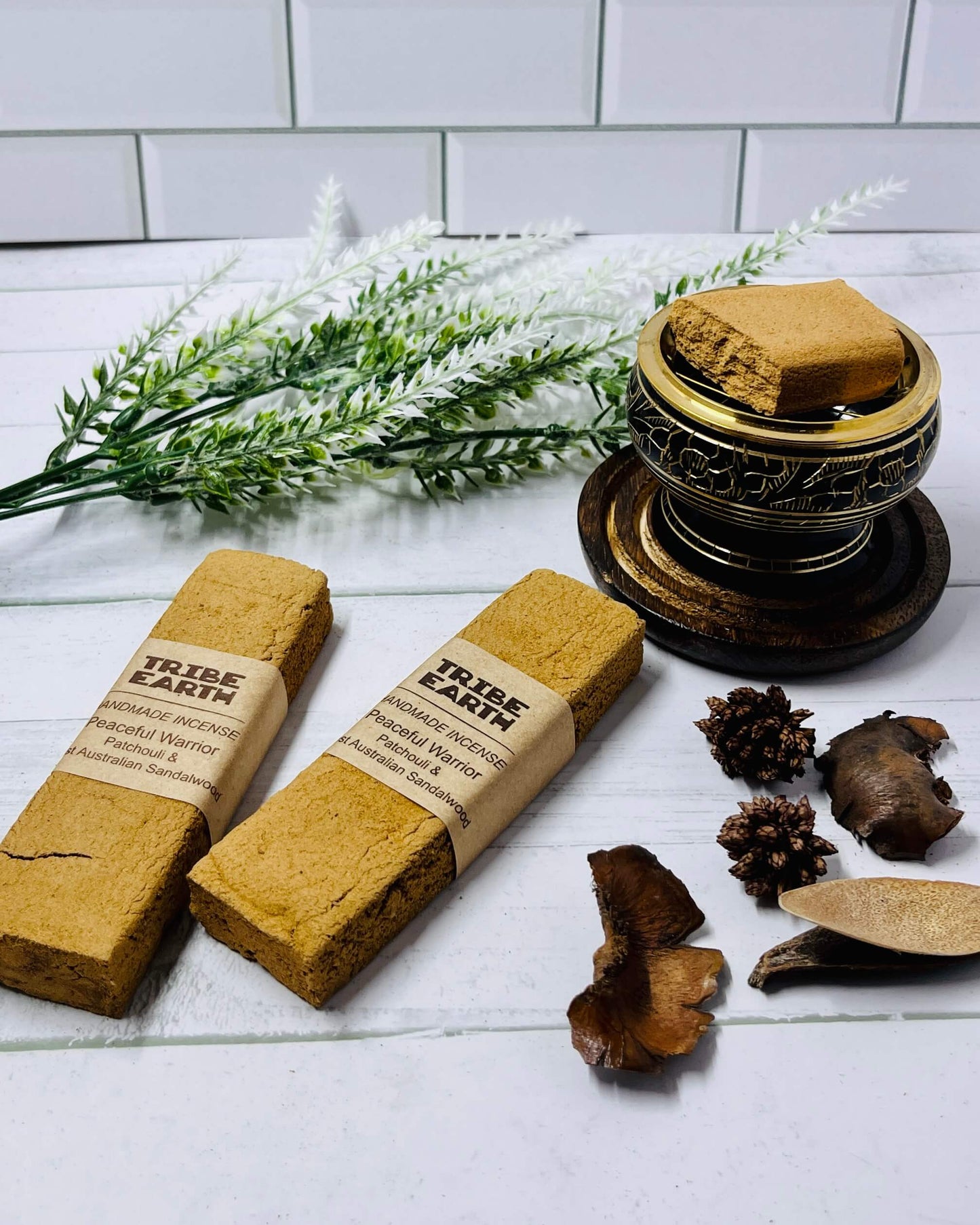 Tribe Earth PEACEFUL WARRIOR Sandalwood & Patchouli Incense Plank