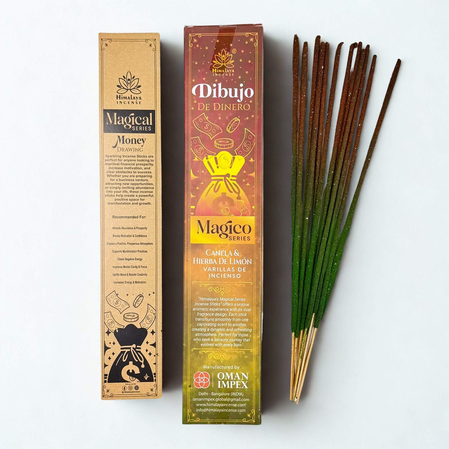 Himalayan Magical Series MONEY DRAWING sparkle incense Cinnamon & Lemongrass