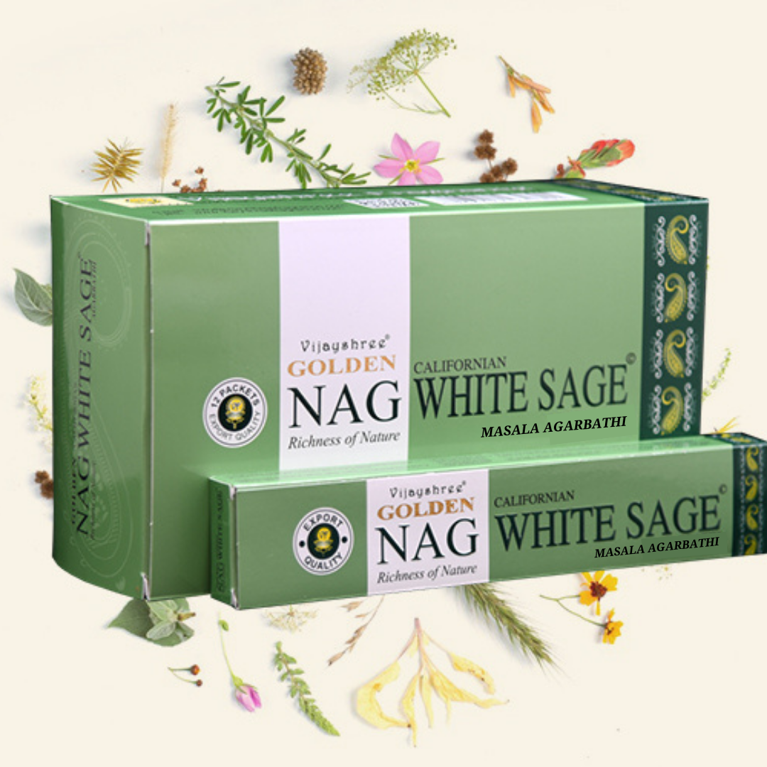 Vijayshree Golden Nag White Sage incense