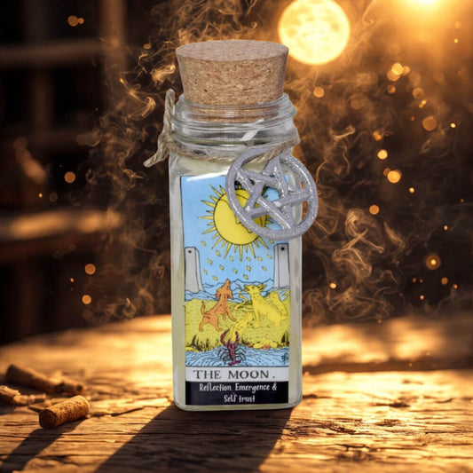 Crystal & Herb TAROT Candle THE MOON