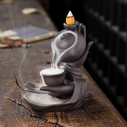 Teapot Ceramic Backflow Incense Cone Holder