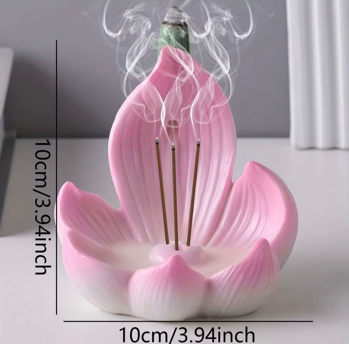 Lotus Ceramic Backflow Incense Cone Holder