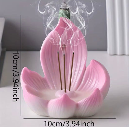 Lotus Ceramic Backflow Incense Cone Holder