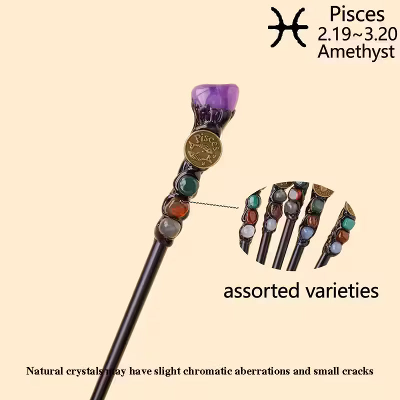 Zodiac Gemstone Wands with Stones