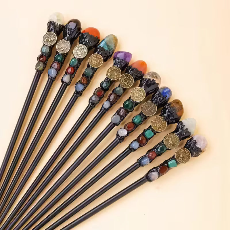 Zodiac Gemstone Wands with Stones