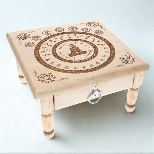 ALTAR TABLE Pendulum Board 7 Chakra with Drawer