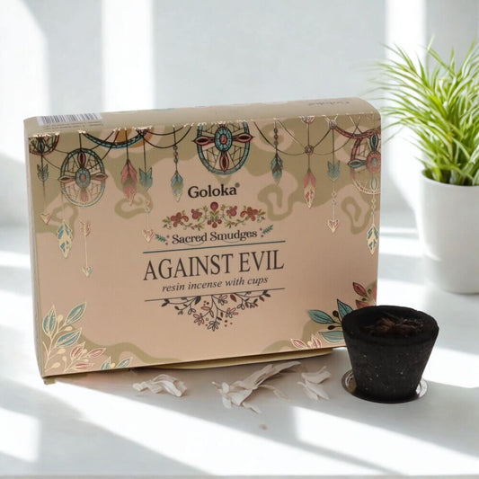 Goloka Resin Smudge Cups AGAINST EVIL