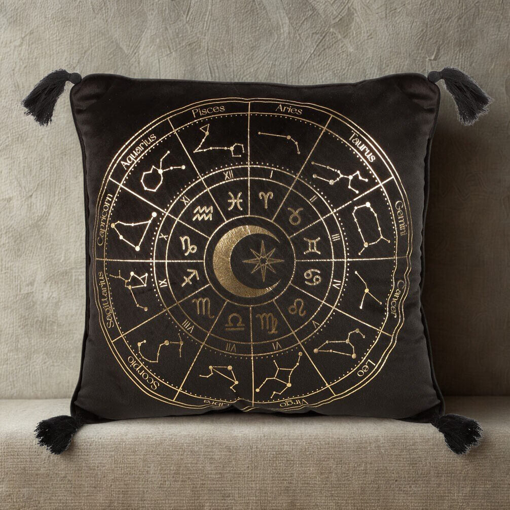 Astrology Wheel Square Polyester Cushion