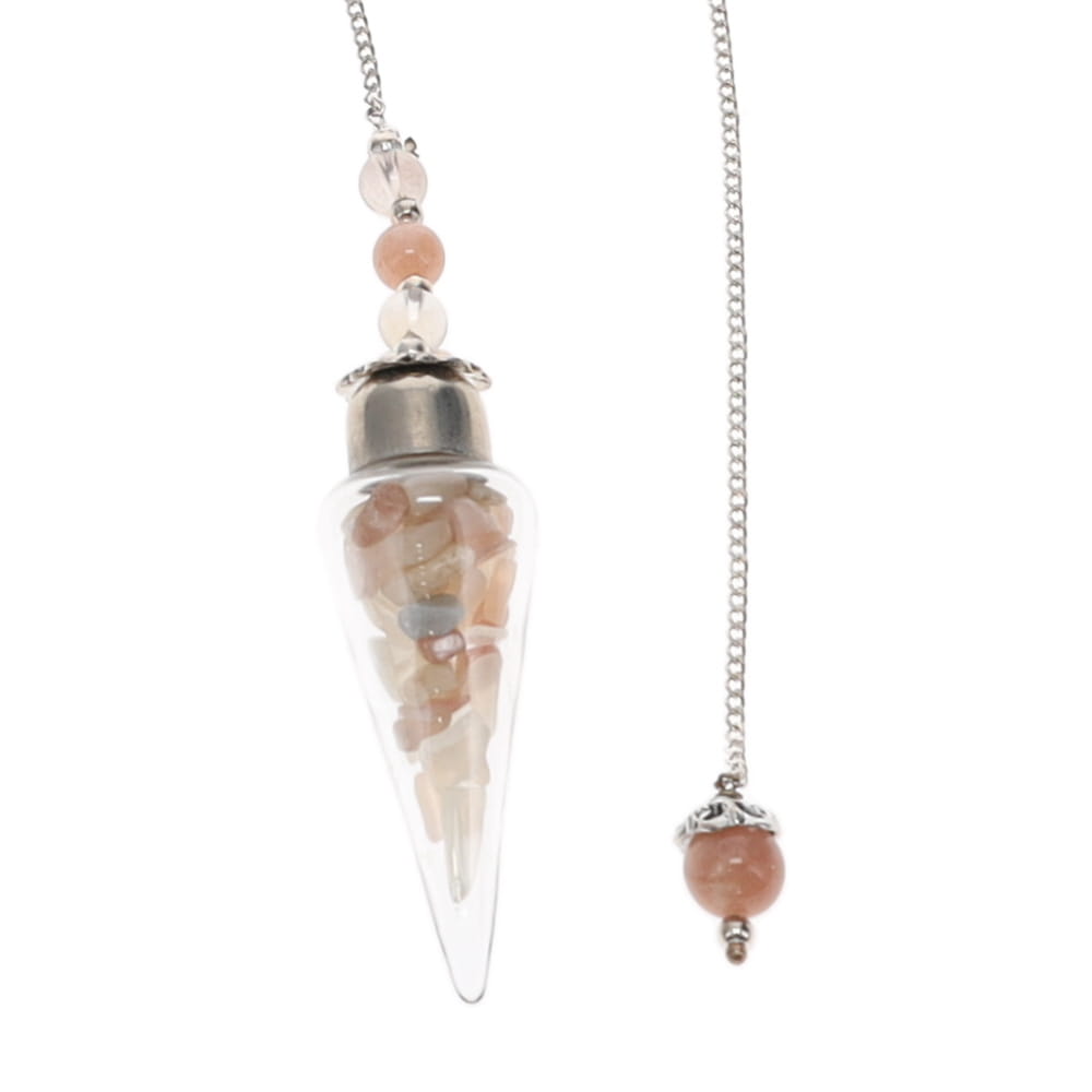 Moonstone Glass Teardrop Pendulum