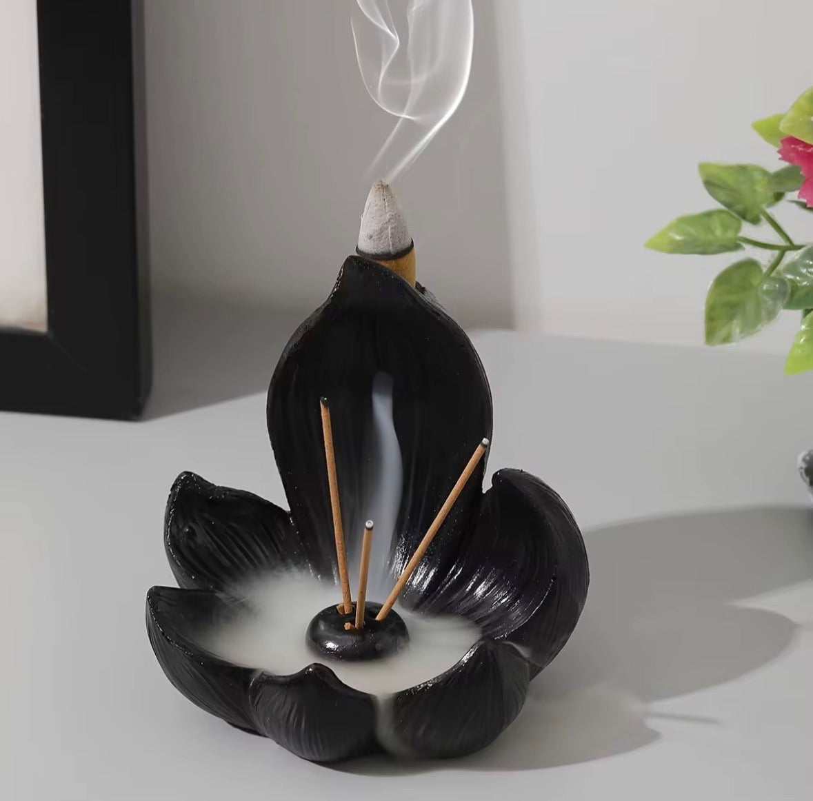 Lotus Ceramic Backflow Incense Cone Holder