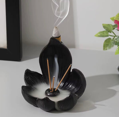Lotus Ceramic Backflow Incense Cone Holder