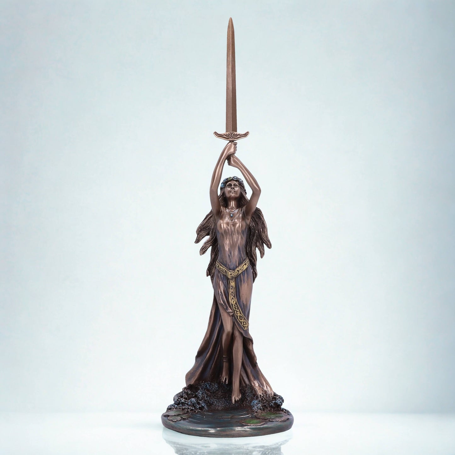 Lady of the Lake and Excalibur Bronze Figurine 33cm