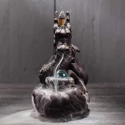 Dragon Ceramic Backflow Incense Cone Fountain