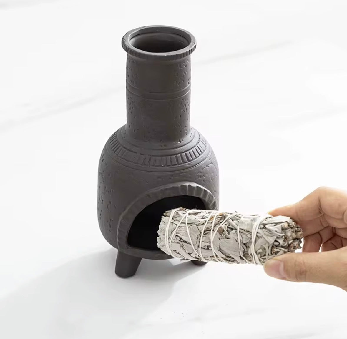 Ceramic Palo Santo Smudge Holder chimney