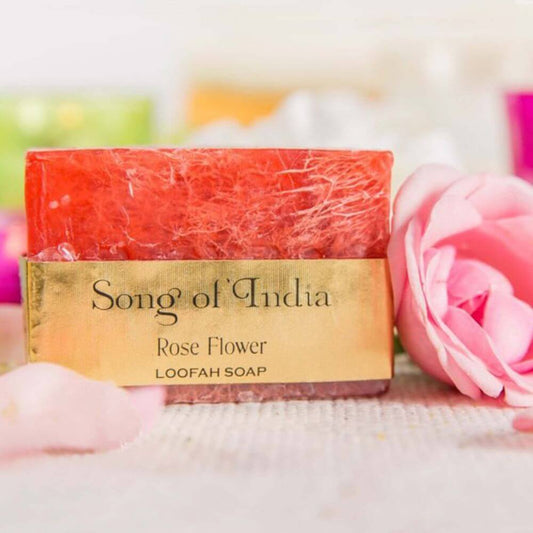 Song of India Loofah Soap ROSE FLOWER 125g