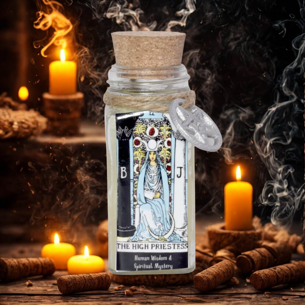 Crystal & Herb TAROT Candle THE HIGH PRIESTESS