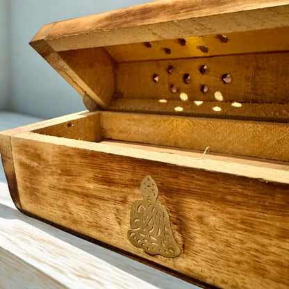 Wooden Hexagon Incense Holder Box 12inch