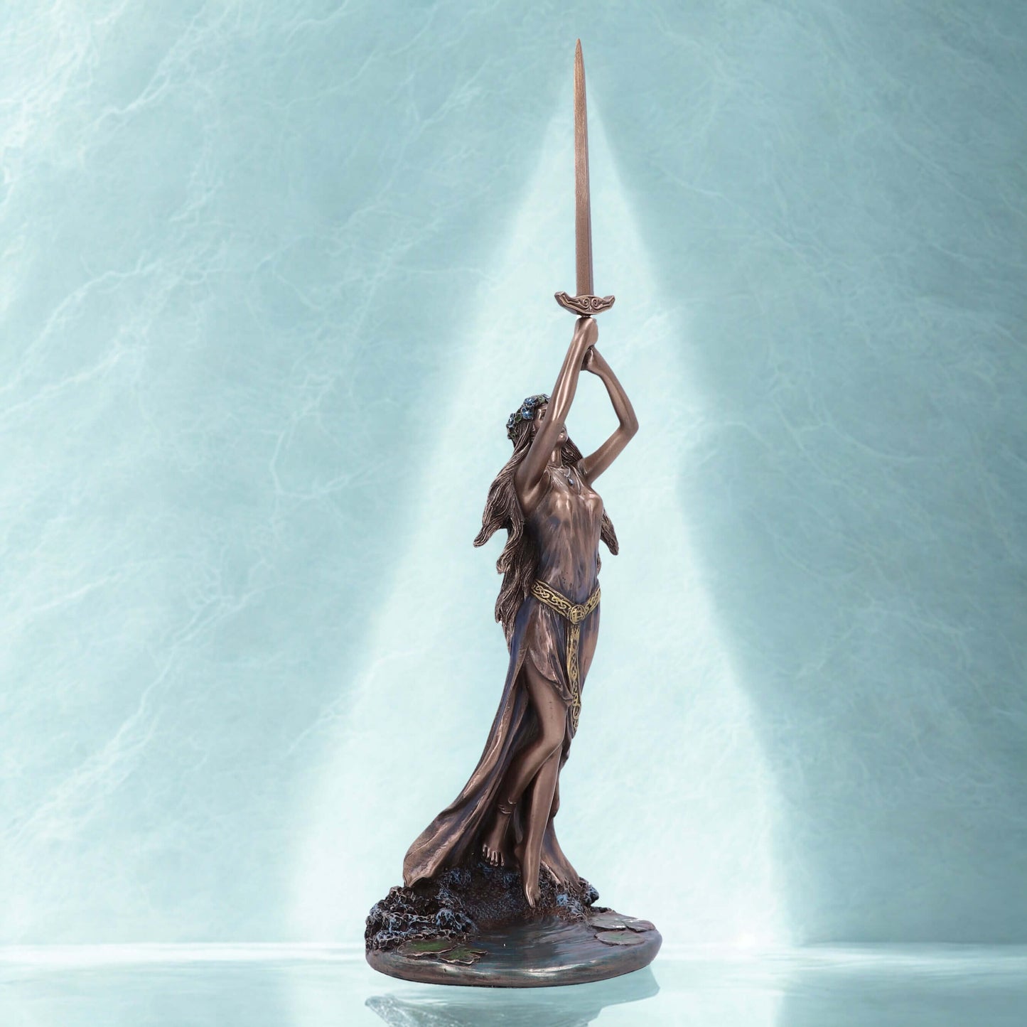 Lady of the Lake and Excalibur Bronze Figurine 33cm