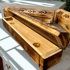 Wooden Hexagon Incense Holder Box 12inch