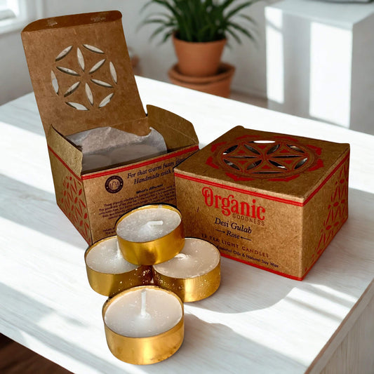 Organic Goodness Tealight Candles ROSE 12 candles