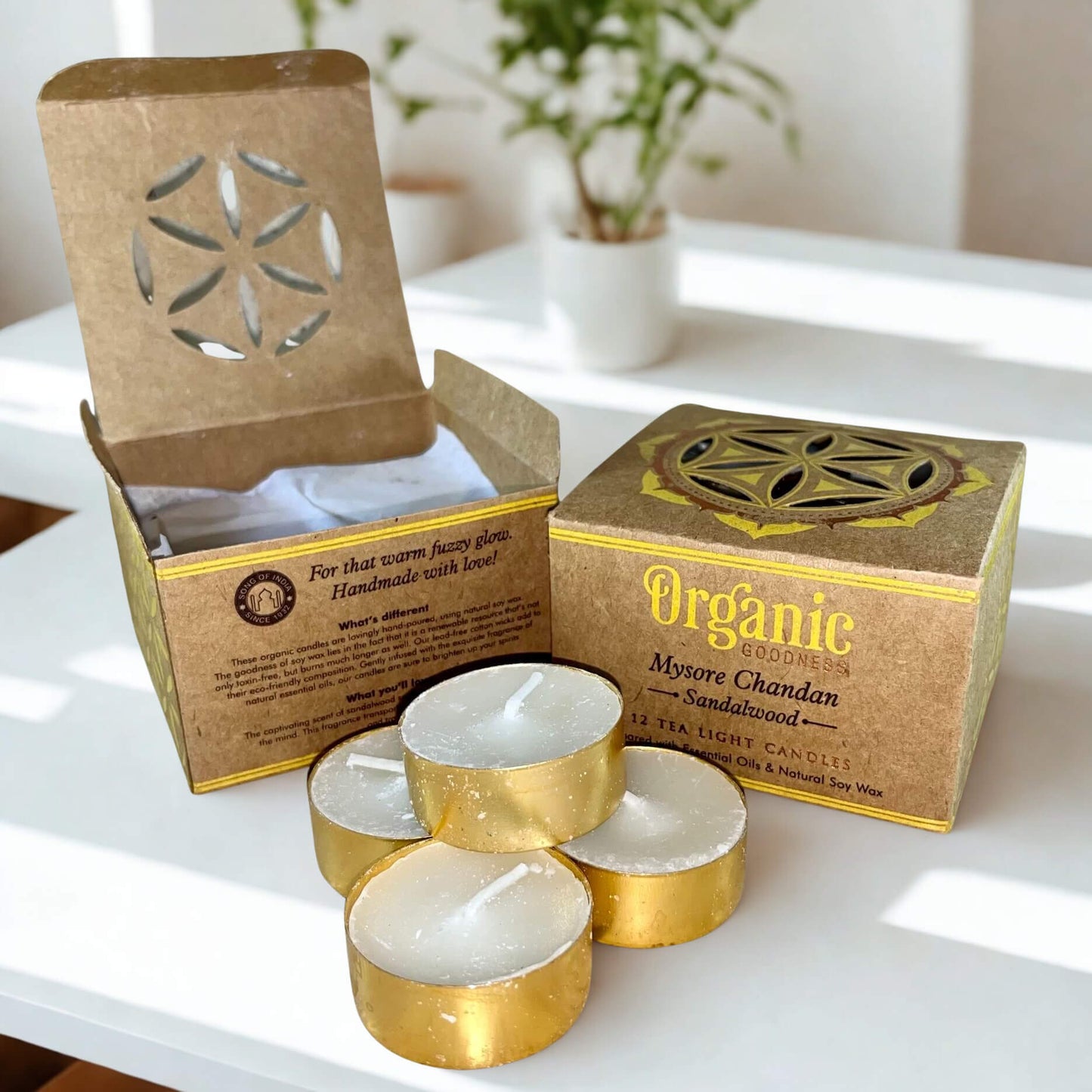 Organic Goodness Tealight Candles SANDALWOOD 12 candles