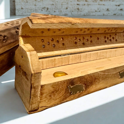 Wooden Hexagon Incense Holder Box 12inch