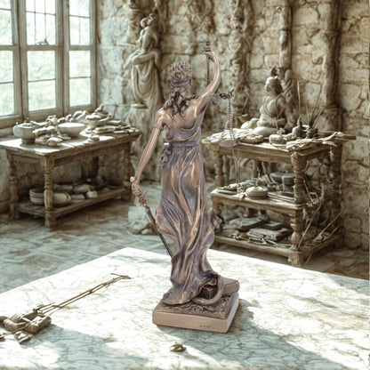 La Justicia The Goddess Of Divine Justice Bronzed Figurine 33cm