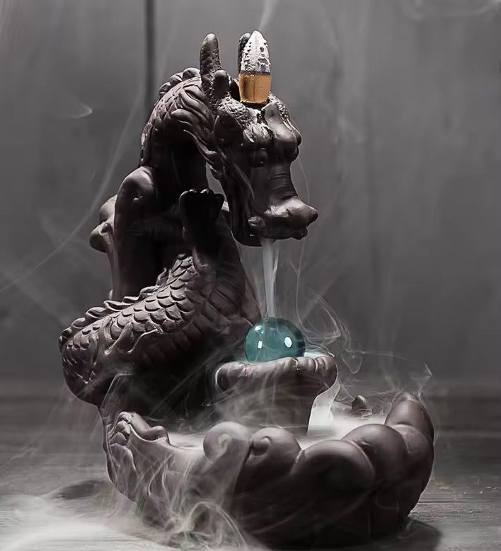Dragon Ceramic Backflow Incense Cone Holder