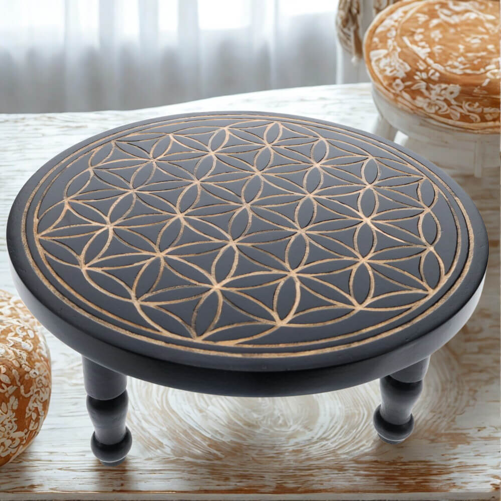 ALTAR TABLE Flower of Life Gold Engraved
